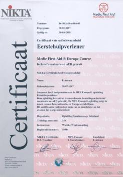 EHBO Diploma behaald